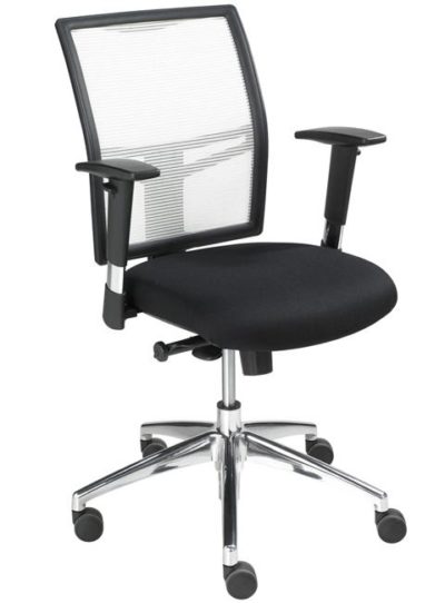 Ergonomische bureaustoel EN-1335 1412 genormeerd kleur wit zitting stof