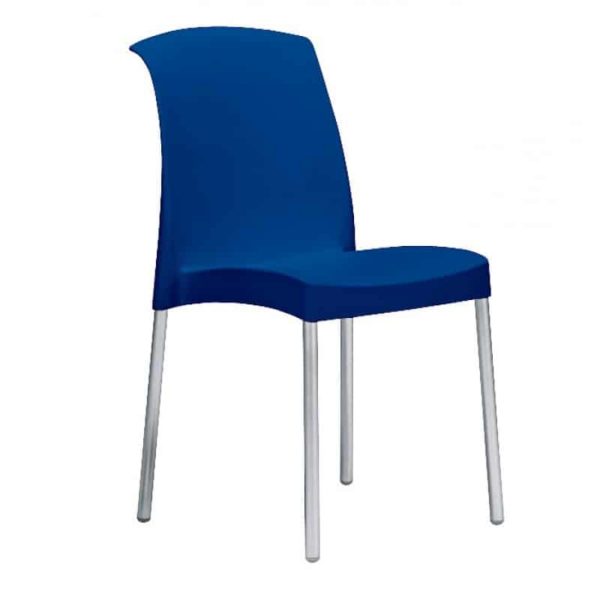 Silla de comedor o silla de jardín de diseño Jenny Blue