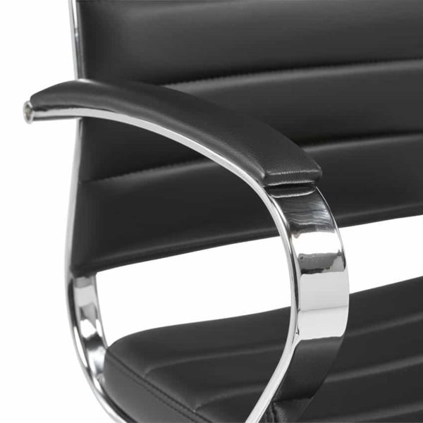 Silla de conferencias/reuniones con trineo 1204 en cuero artificial negro