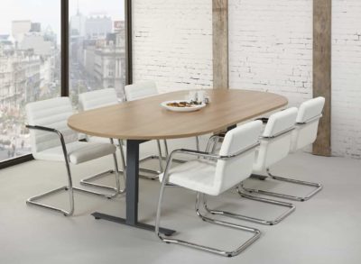 Ovale vergadertafel design T-poot Teez 240x120cm