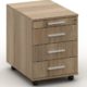 Luxury wooden rolling block Chief with 4 drawers Halifax Oak