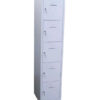 Industriële locker garderobekast 5 deurs (190x41,5x45 cm) Lichtgrijs
