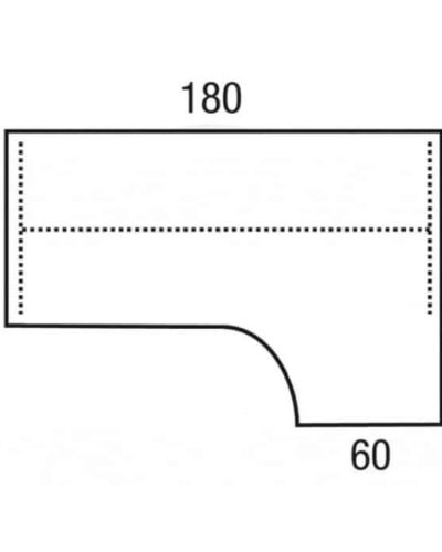 Los 25 mm melamine 180×120-80×60 links of rechts bureaublad Wing
