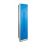 Garderobekast perfo deur met scheiding t.b.v. schoon-vuil indeling 1 deurs Blauw