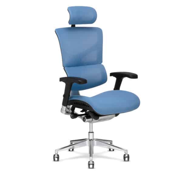 X-Chair bureaustoel X3 Blauw met hoofdsteun