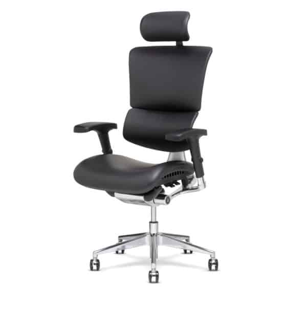 X-Chair bureaustoel X4 brisa leer Zwart met hoofdsteun