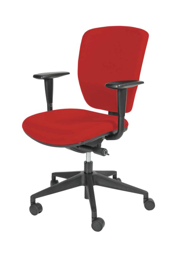 Bureaustoel serie 1335-NEN Rood stof met kunststof onderstel