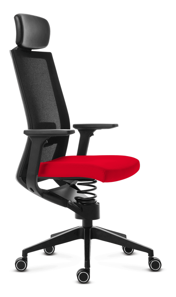 Chaise de bureau thérapeutique ergonomique Adaptic Evora Tissu Rouge