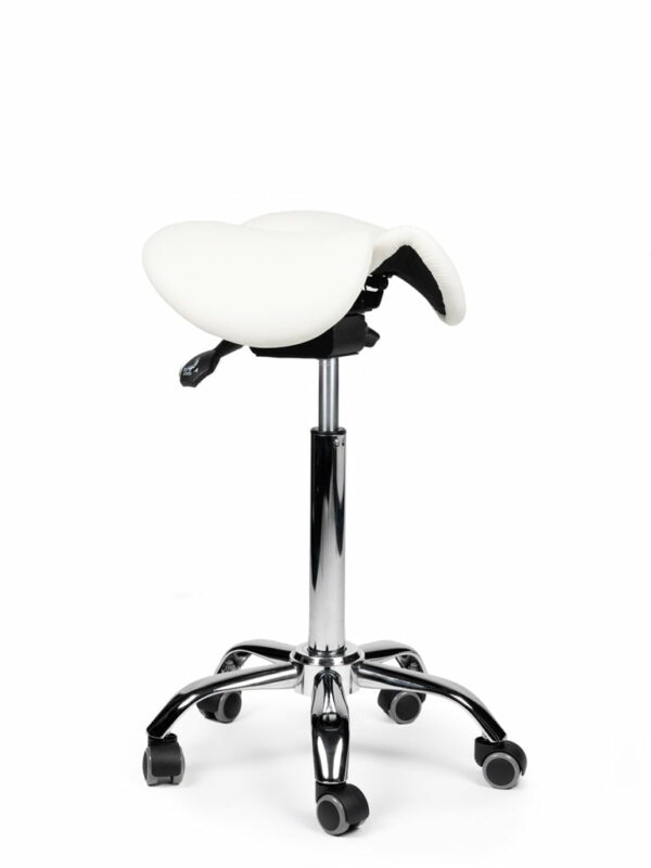 Split-seat ergonomic saddle stool