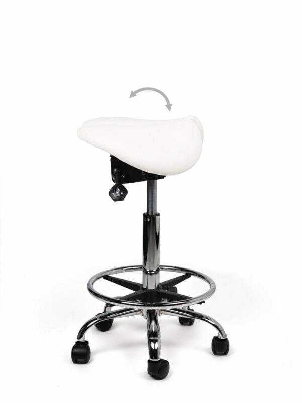 Split-seat ergonomic saddle stool