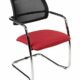 Conference chair Magentix with back mesh seat in Bordeaux red fabric