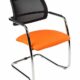 Konferenzstuhl Magentix mit Netzrückensitz aus orangefarbenem Stoff