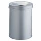 Flame-extinguishing waste bin, color aluminum, 15 liters