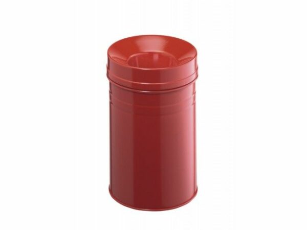 Flame-extinguishing waste bin, color red, 15 liters