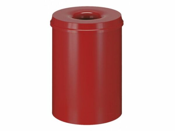 Flame-extinguishing waste bin, color red, 30 liters